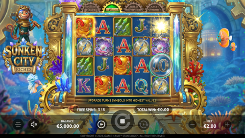 Sunken City Riches - Symbols Upgrade Feature